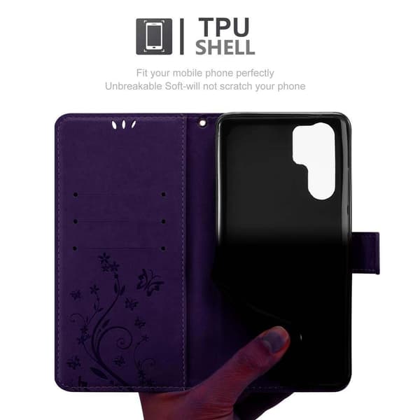 Deksel til Huawei P30 PRO Lommebokdeksel i blomster design med magnetisk lukking, stativfunksjon og kortplasser