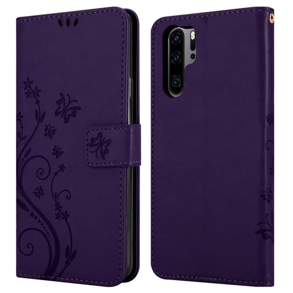 Deksel til Huawei P30 PRO Lommebokdeksel i blomster design med magnetisk lukking, stativfunksjon og kortplasser