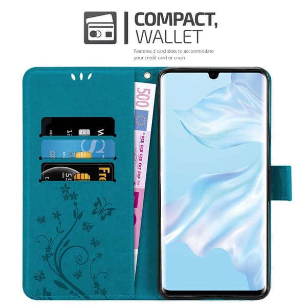 Huawei P30 PRO Suojakotelo Suojakuori Lompakkokotelo Matkapuhelinkotelo Kukat jossa on magneettisuljenta, jalusta-toiminto ja korttipaikat