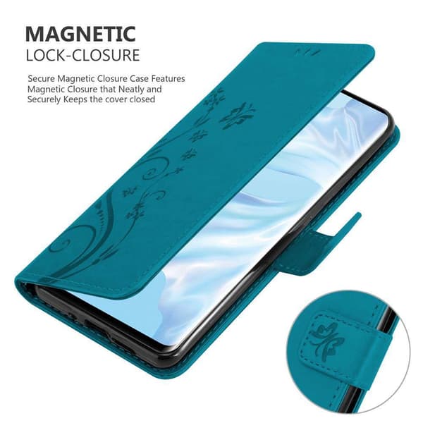 Huawei P30 PRO Suojakotelo Suojakuori Lompakkokotelo Matkapuhelinkotelo Kukat jossa on magneettisuljenta, jalusta-toiminto ja korttipaikat