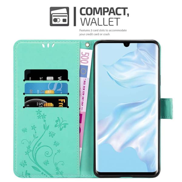 Huawei P30 PRO Suojakotelo Suojakuori Lompakkokotelo Matkapuhelinkotelo Kukat jossa on magneettisuljenta, jalusta-toiminto ja korttipaikat