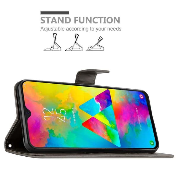 Samsung Galaxy M20 Skal Fodral i blomdesign Mobilskydd Case Cover med magnetisk stängning, ståfunktion och kortplatser