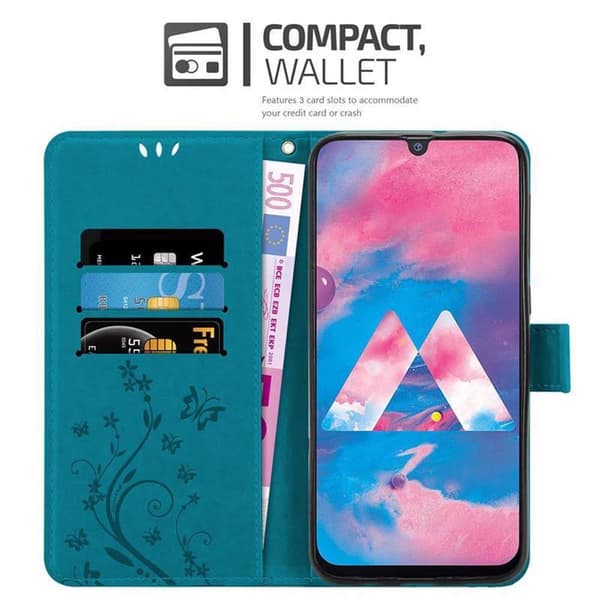Samsung Galaxy M30 / A40s Suojakotelo Suojakuori Lompakkokotelo Matkapuhelinkotelo Kukat jossa on magneettisuljenta, jalusta-toiminto ja korttipaikat