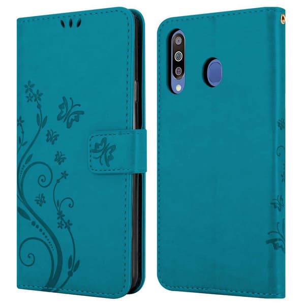 Samsung Galaxy M30 / A40s Skal Fodral i blomdesign Mobilskydd Case Cover med magnetisk stängning, ståfunktion och kortplatser