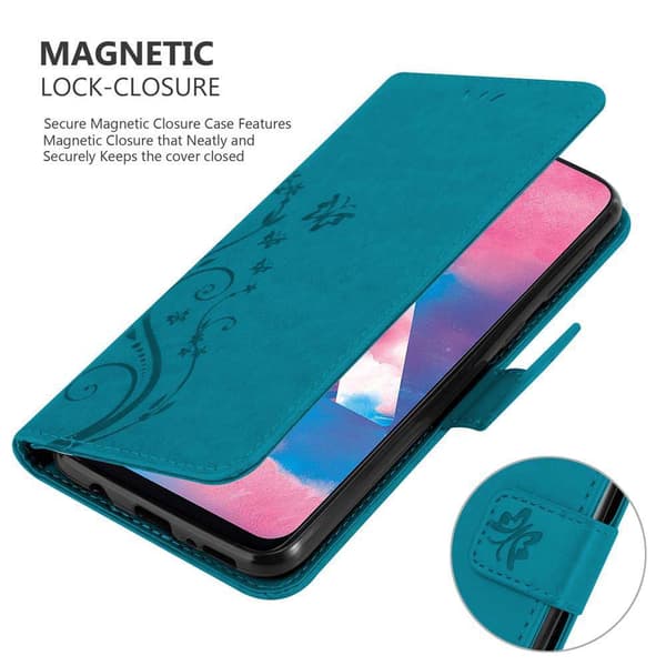 Samsung Galaxy M30 / A40s Suojakotelo Suojakuori Lompakkokotelo Matkapuhelinkotelo Kukat jossa on magneettisuljenta, jalusta-toiminto ja korttipaikat