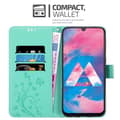 Pikkukuva 5 / 11: Samsung Galaxy M30 / A40s Suojakotelo Suojakuori Lompakkokotelo Matkapuhelinkotelo Kukat jossa on magneettisuljenta, jalusta-toiminto ja korttipaikat