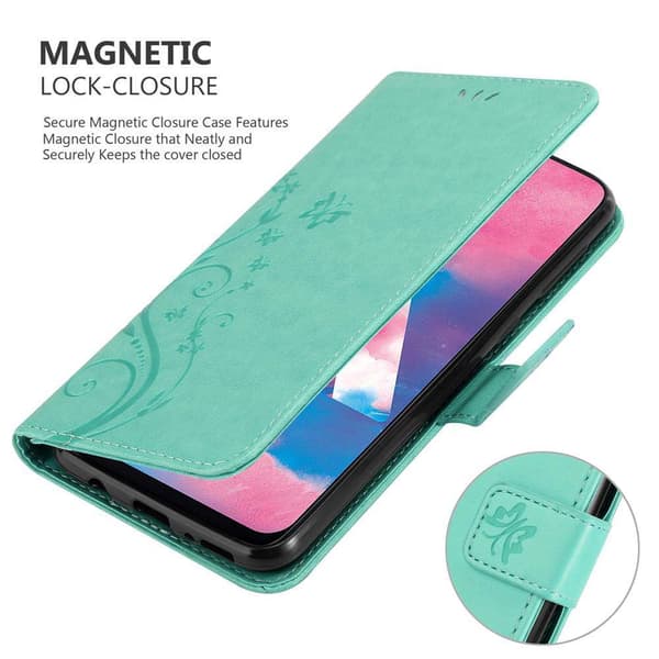 Samsung Galaxy M30 / A40s Suojakotelo Suojakuori Lompakkokotelo Matkapuhelinkotelo Kukat jossa on magneettisuljenta, jalusta-toiminto ja korttipaikat