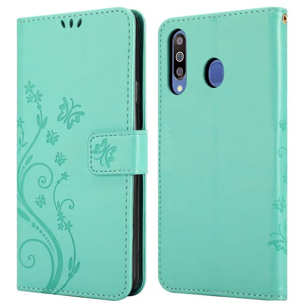 Samsung Galaxy M30 / A40s Skal Fodral i blomdesign Mobilskydd Case Cover med magnetisk stängning, ståfunktion och kortplatser