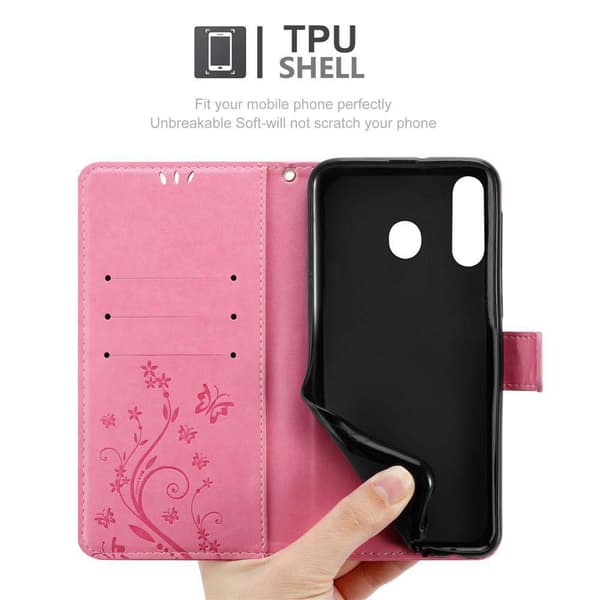 Deksel til Samsung Galaxy M30 / A40s Lommebokdeksel i blomster design med magnetisk lukking, stativfunksjon og kortplasser