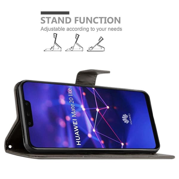 Deksel til Huawei MATE 20 LITE Lommebokdeksel i blomster design med magnetisk lukking, stativfunksjon og kortplasser