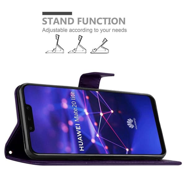 Deksel til Huawei MATE 20 LITE Lommebokdeksel i blomster design med magnetisk lukking, stativfunksjon og kortplasser