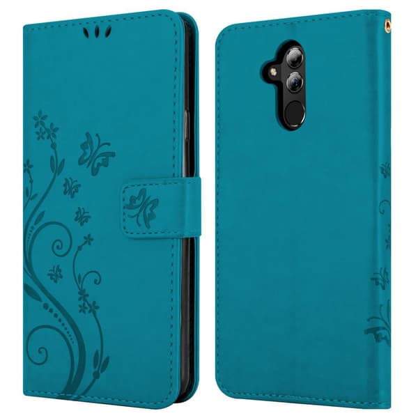Huawei MATE 20 LITE Skal Fodral i blomdesign Mobilskydd Case Cover med magnetisk stängning, ståfunktion och kortplatser