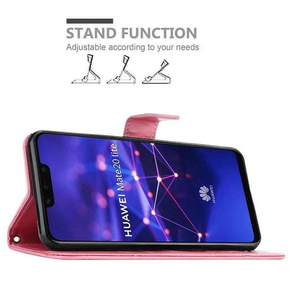 Deksel til Huawei MATE 20 LITE Lommebokdeksel i blomster design med magnetisk lukking, stativfunksjon og kortplasser