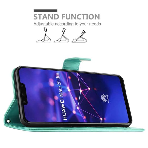 Deksel til Huawei MATE 20 LITE Lommebokdeksel i blomster design med magnetisk lukking, stativfunksjon og kortplasser
