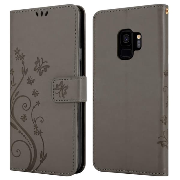 Samsung Galaxy S9 Skal Fodral i blomdesign Mobilskydd Case Cover med magnetisk stängning, ståfunktion och kortplatser