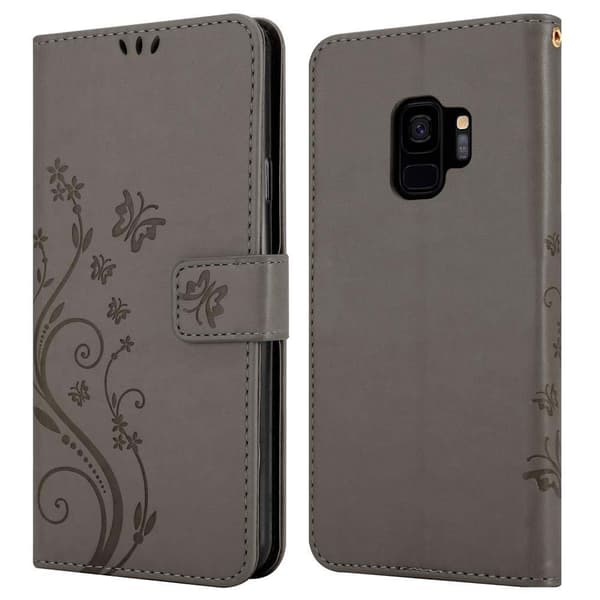 Deksel til Samsung Galaxy S9 Lommebokdeksel i blomster design med magnetisk lukking, stativfunksjon og kortplasser
