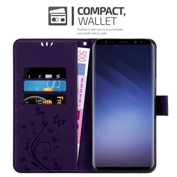 Samsung Galaxy S9 Pungetui Cover Blomster ()