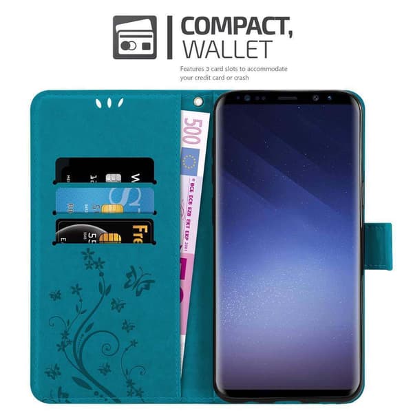 Samsung Galaxy S9 Pungetui Cover Blomster ()