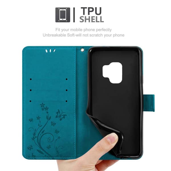 Samsung Galaxy S9 Pungetui Cover Blomster ()
