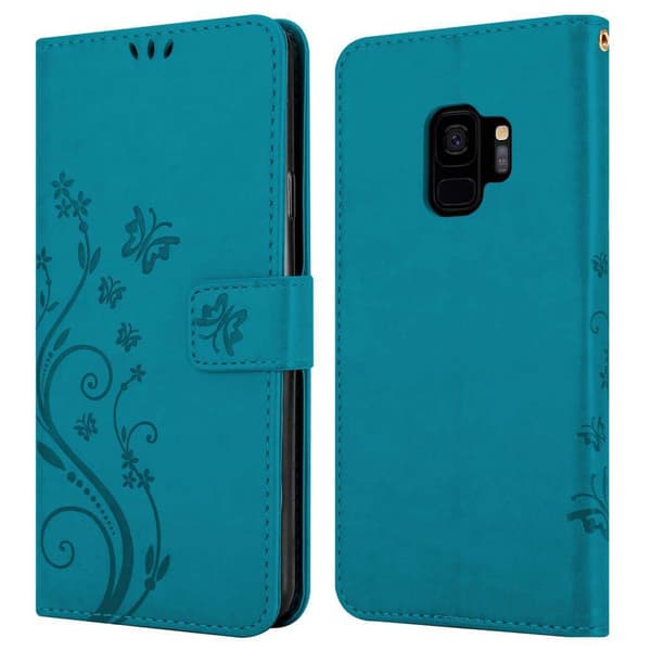 Samsung Galaxy S9 Pungetui Cover Blomster ()