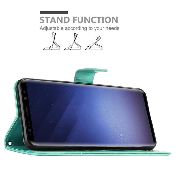 Samsung Galaxy S9 Skal Fodral i blomdesign Mobilskydd Case Cover med magnetisk stängning, ståfunktion och kortplatser