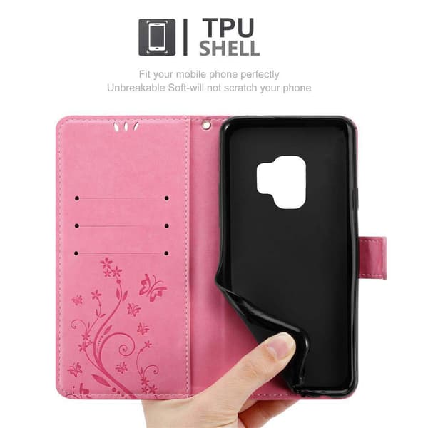 Samsung Galaxy S9 Pungetui Cover Blomster ()