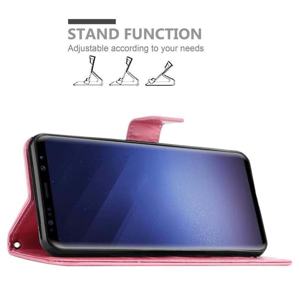 Deksel til Samsung Galaxy S9 Lommebokdeksel i blomster design med magnetisk lukking, stativfunksjon og kortplasser