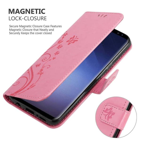 Deksel til Samsung Galaxy S9 Lommebokdeksel i blomster design med magnetisk lukking, stativfunksjon og kortplasser