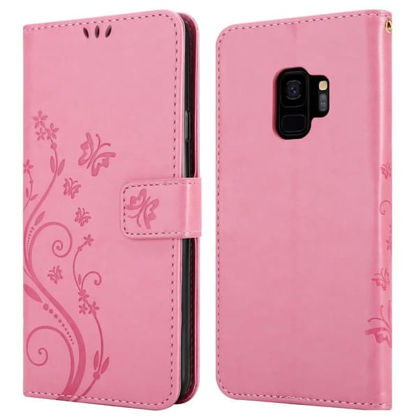 Samsung Galaxy S9 Skal Fodral i blomdesign Mobilskydd Case Cover med magnetisk stängning, ståfunktion och kortplatser
