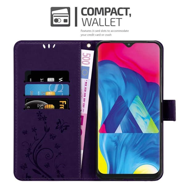 Samsung Galaxy A10 / M10 Suojakotelo Suojakuori Lompakkokotelo Matkapuhelinkotelo Kukat jossa on magneettisuljenta, jalusta-toiminto ja korttipaikat