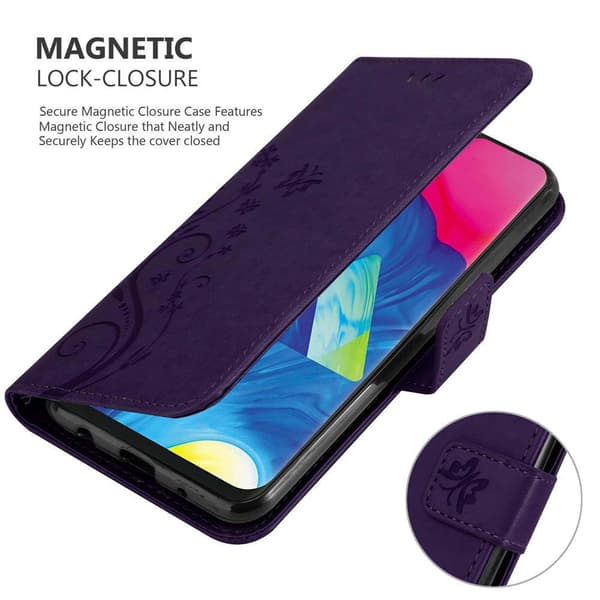 Samsung Galaxy A10 / M10 Suojakotelo Suojakuori Lompakkokotelo Matkapuhelinkotelo Kukat jossa on magneettisuljenta, jalusta-toiminto ja korttipaikat