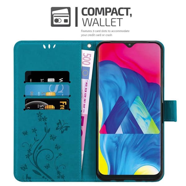 Samsung Galaxy A10 / M10 Suojakotelo Suojakuori Lompakkokotelo Matkapuhelinkotelo Kukat jossa on magneettisuljenta, jalusta-toiminto ja korttipaikat