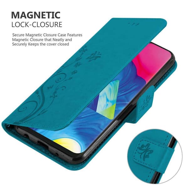 Samsung Galaxy A10 / M10 Suojakotelo Suojakuori Lompakkokotelo Matkapuhelinkotelo Kukat jossa on magneettisuljenta, jalusta-toiminto ja korttipaikat