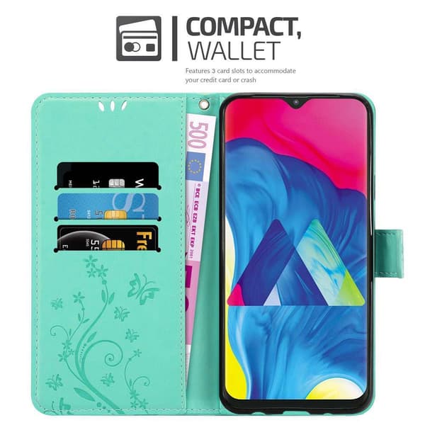 Samsung Galaxy A10 / M10 Suojakotelo Suojakuori Lompakkokotelo Matkapuhelinkotelo Kukat jossa on magneettisuljenta, jalusta-toiminto ja korttipaikat