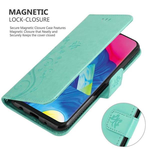 Samsung Galaxy A10 / M10 Suojakotelo Suojakuori Lompakkokotelo Matkapuhelinkotelo Kukat jossa on magneettisuljenta, jalusta-toiminto ja korttipaikat