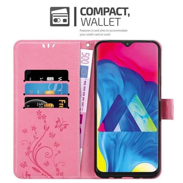 Samsung Galaxy A10 / M10 Skal Fodral i blomdesign Mobilskydd Case Cover med magnetisk stängning, ståfunktion och kortplatser