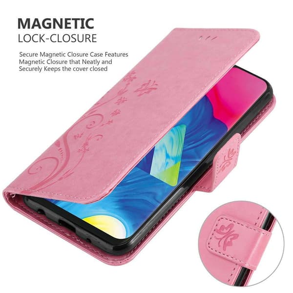 Samsung Galaxy A10 / M10 Skal Fodral i blomdesign Mobilskydd Case Cover med magnetisk stängning, ståfunktion och kortplatser