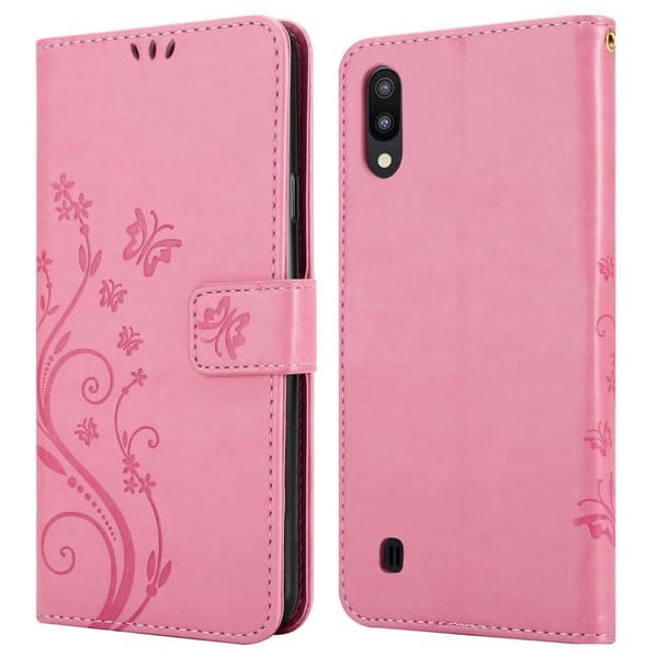 Samsung Galaxy A10 / M10 Skal Fodral i blomdesign Mobilskydd Case Cover med magnetisk stängning, ståfunktion och kortplatser