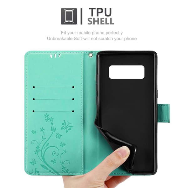 Samsung Galaxy NOTE 8 Pungetui Cover Blomster ()