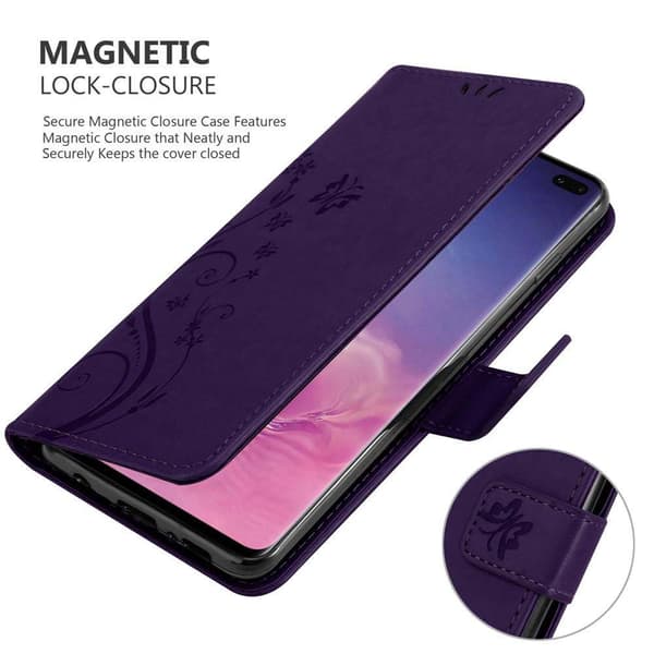Samsung Galaxy S10 PLUS Pungetui Cover Blomster ()