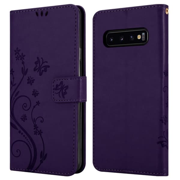 Samsung Galaxy S10 PLUS Pungetui Cover Blomster ()