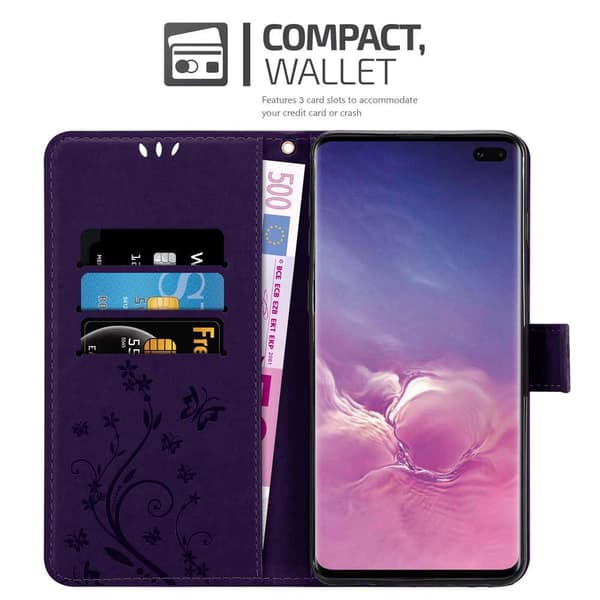 Samsung Galaxy S10 PLUS Pungetui Cover Blomster ()