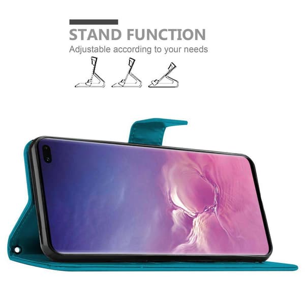 Samsung Galaxy S10 PLUS Suojakotelo Suojakuori Lompakkokotelo Matkapuhelinkotelo Kukat jossa on magneettisuljenta, jalusta-toiminto ja korttipaikat