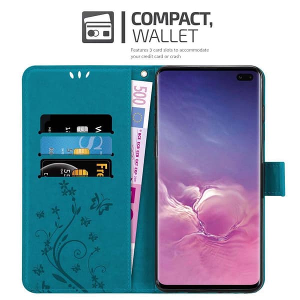 Samsung Galaxy S10 PLUS Pungetui Cover Blomster ()