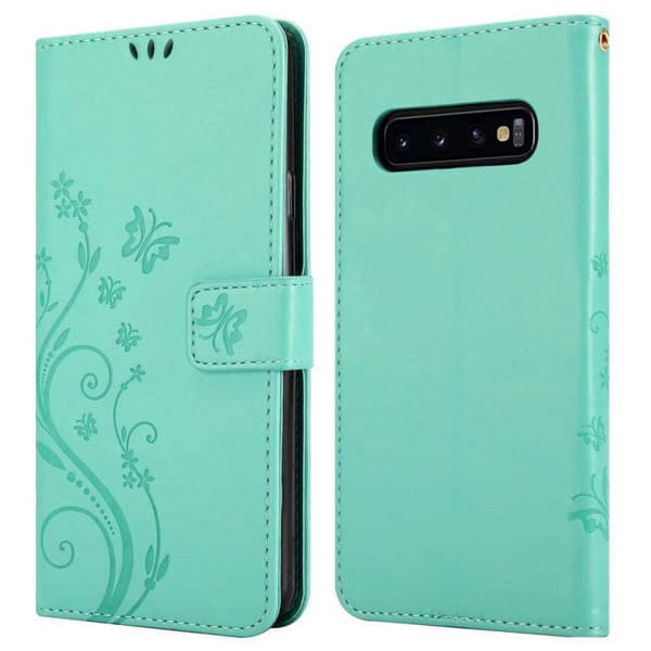 Samsung Galaxy S10 PLUS Pungetui Cover Blomster ()