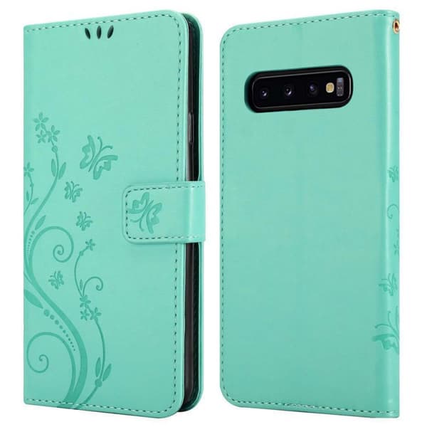 Samsung Galaxy S10 PLUS Pungetui Cover Blomster ()