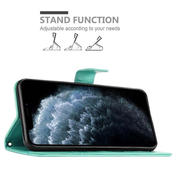 Deksel til iPhone 11 Lommebokdeksel i blomster design med magnetisk lukking, stativfunksjon og kortplasser