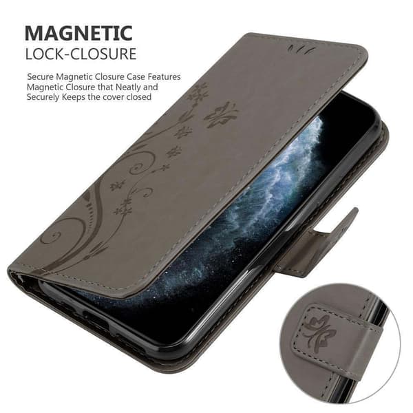 Deksel til iPhone 11 Lommebokdeksel i blomster design med magnetisk lukking, stativfunksjon og kortplasser