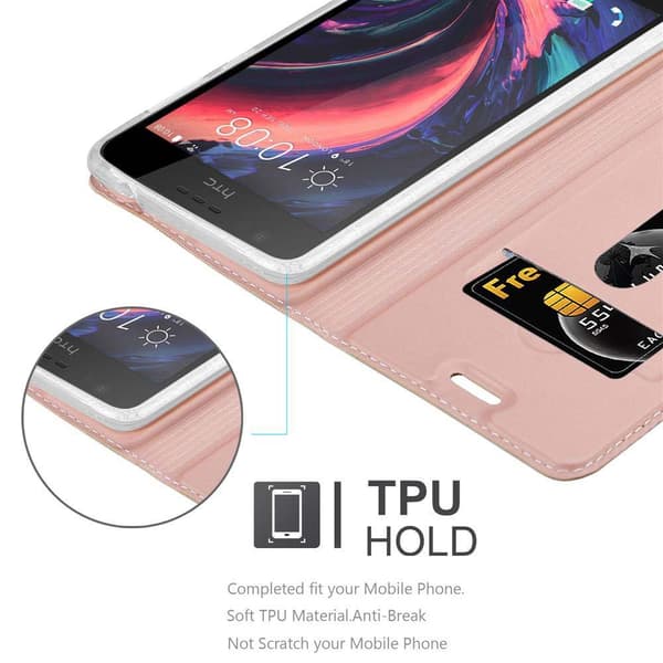HTC Desire 10 LIFESTYLE / Desire 825 Suojakotelo Suojakuori Lompakkokotelo Matkapuhelinkotelo jossa magneettisuljenta, jalusta-toiminto ja korttitasku