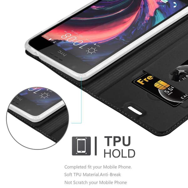 HTC Desire 10 LIFESTYLE / Desire 825 Suojakotelo Suojakuori Lompakkokotelo Matkapuhelinkotelo jossa magneettisuljenta, jalusta-toiminto ja korttitasku
